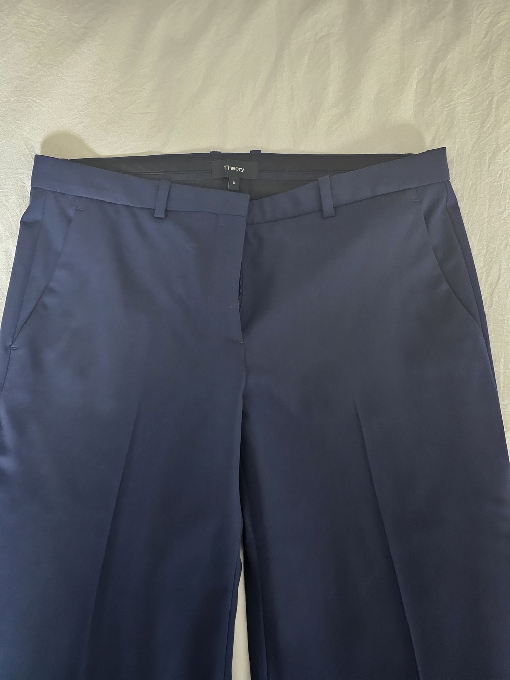 Theory Navy Wide-Leg Pants